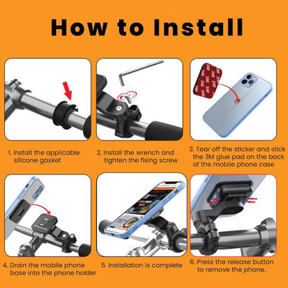 GrandPitStop Quick Lock GEN-1 Handlebar Mobile Holder with Magnetic Lock-G1BHMOBH