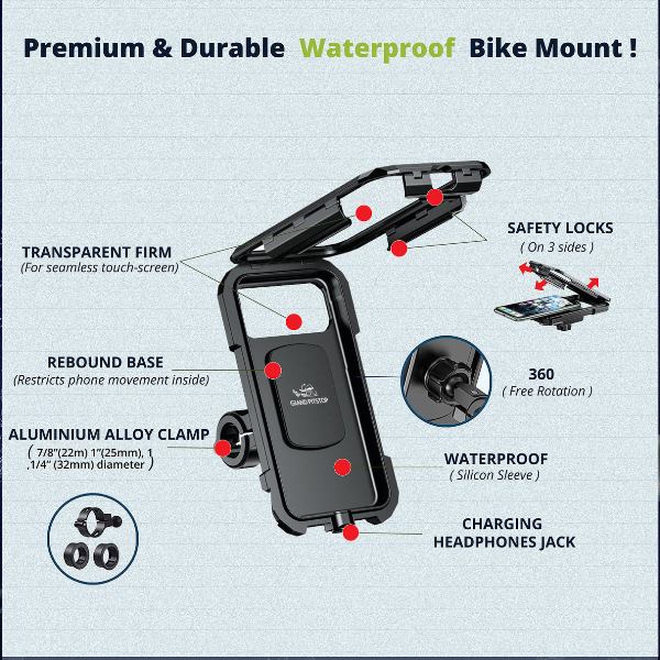 GrandPitStop-Waterproof Mobile Holder Handlebar Mount (Black)-WPWCHMobH