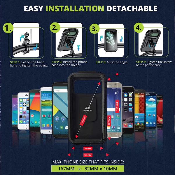 GrandPitStop-Waterproof Mobile Holder Handlebar Mount (Black)-WPWCHMobH