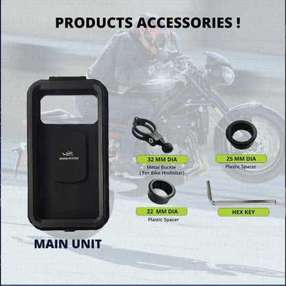 GrandPitStop-Waterproof Mobile Holder Handlebar Mount (Black)-WPWCHMobH