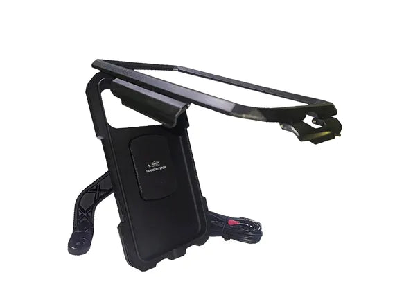 GrandPitstop - Waterproof Mirror Mount with Charger Colour - Black - Riders Junction