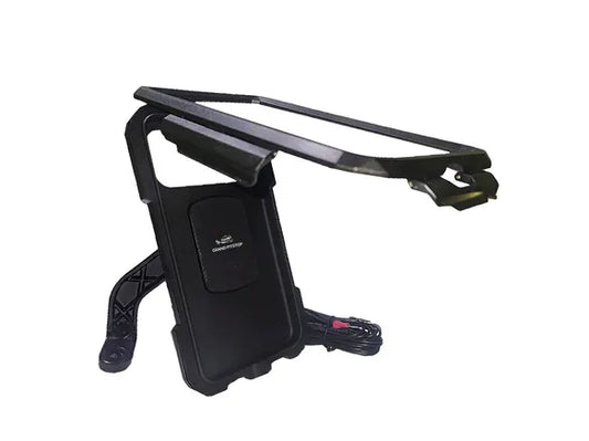 GrandPitstop - Waterproof Mirror Mount with Charger Colour - Black - Riders Junction