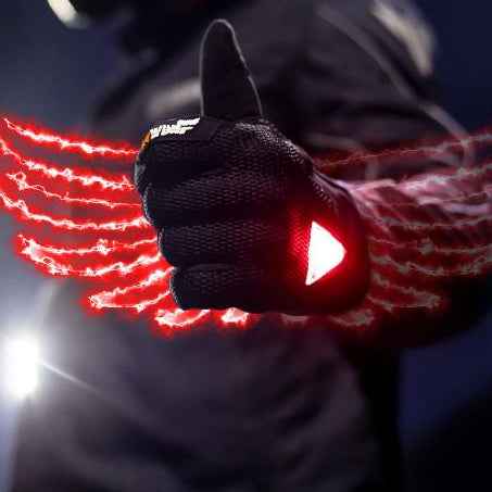 GrandPitstop Night Wing Motorcycle LED Gloves (Black)-GRNWG-B
