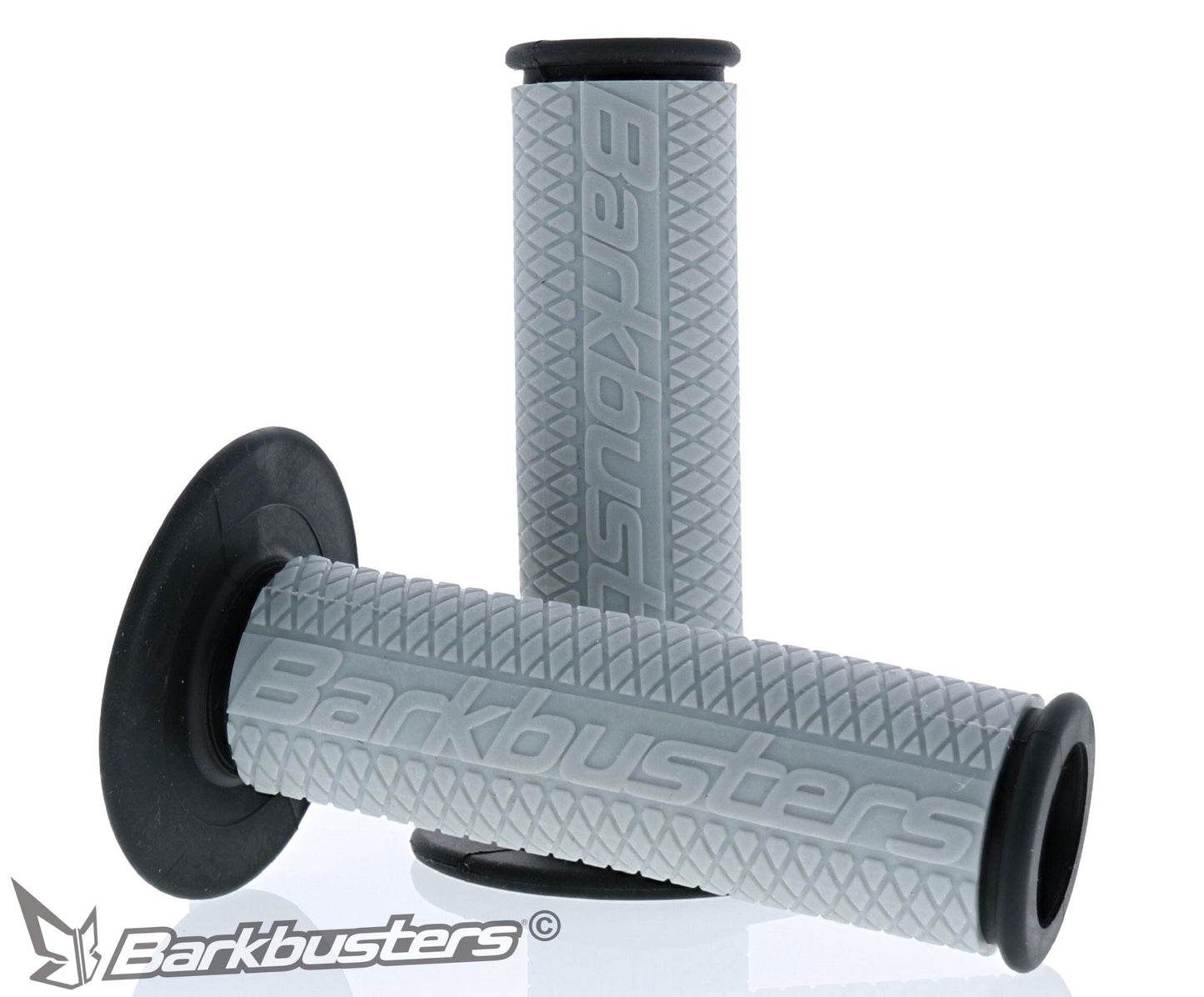 Grey/Black Diamond Handlebar Grips - Barkbuster