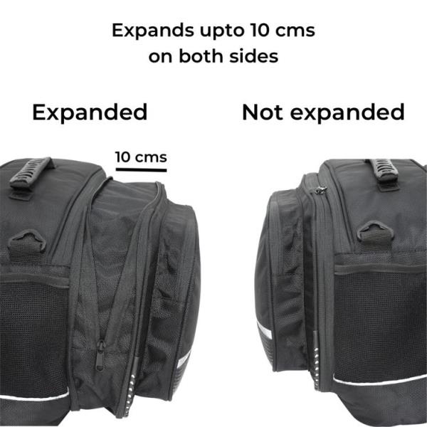Guardian Gears-Stallion Saddlebag 50Ltrs expandable up to 65Ltrs with Rain Cover and Drybags