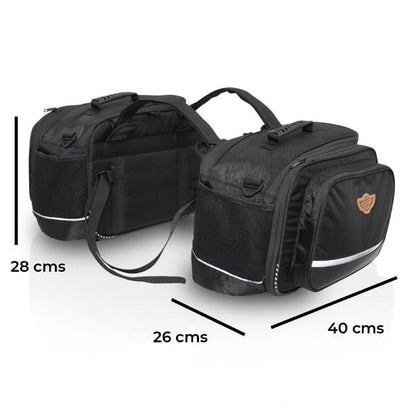 Guardian Gears-Stallion Saddlebag 50Ltrs expandable up to 65Ltrs with Rain Cover and Drybags