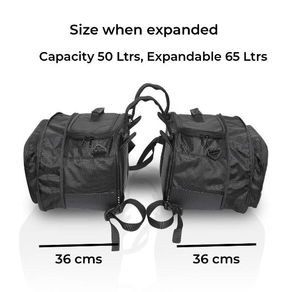 Guardian Gears-Stallion Saddlebag 50Ltrs expandable up to 65Ltrs with Rain Cover and Drybags