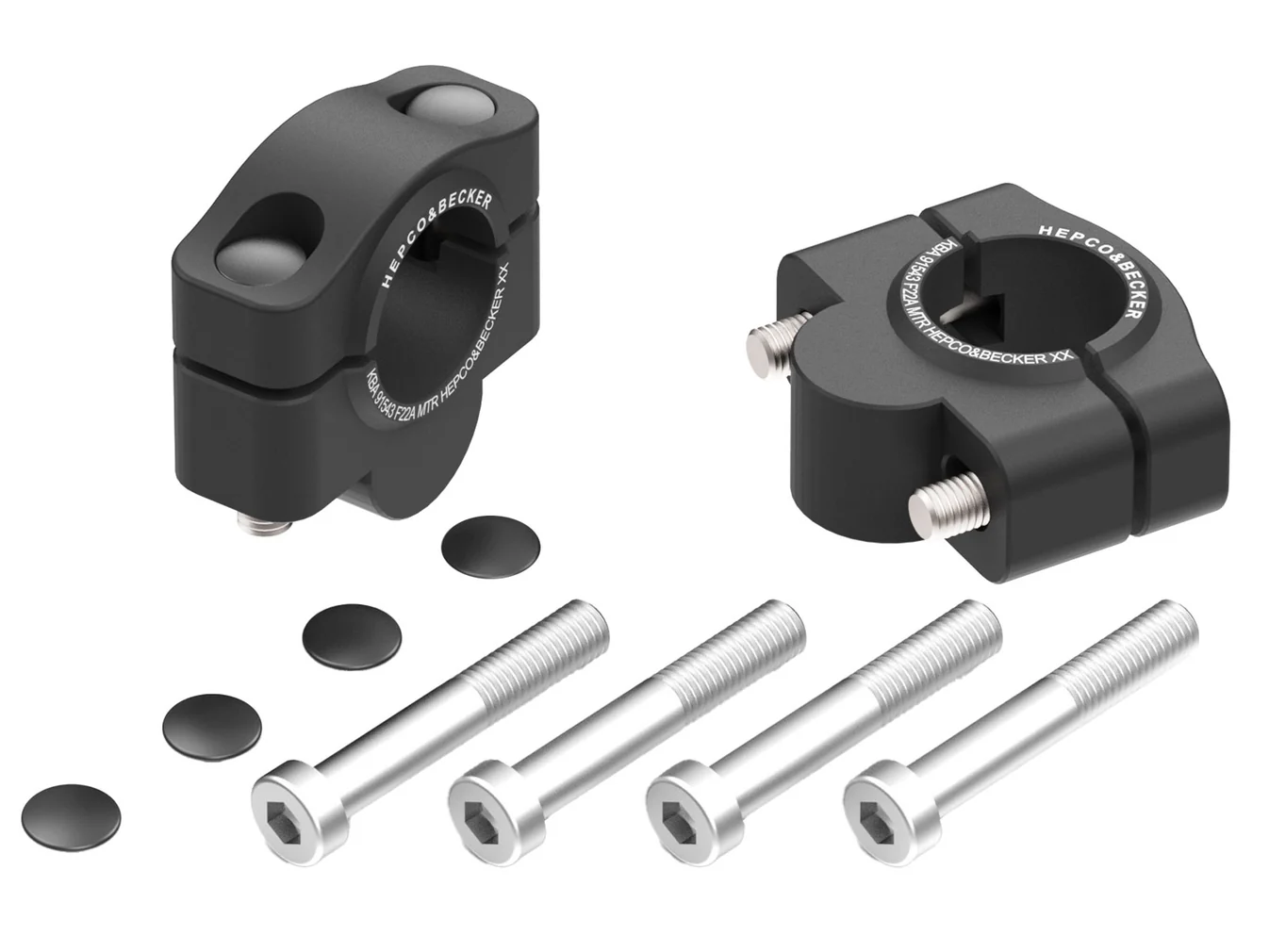 HANDLEBAR RISER - 20MM UP (4230M-F22A2M) Black - Hepco Becker - 4230-F22A2M-20-0-BL