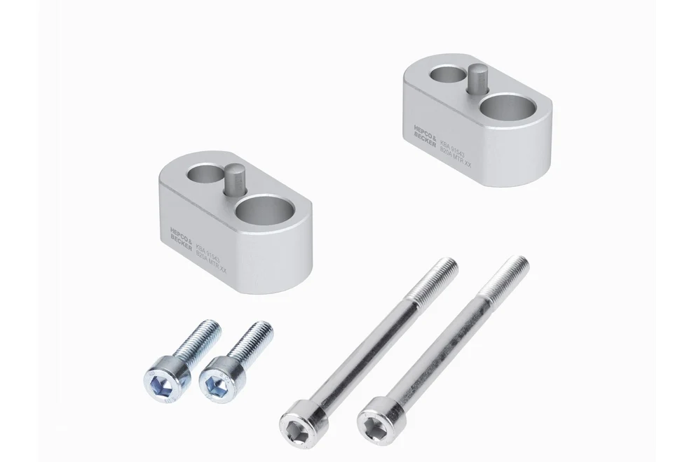 HANDLEBAR RISER - 20mm UP (B20A-20-0-SL)  Silver- Hepco Becker- B20A-20-0-SL