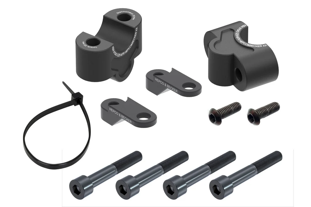 HANDLEBAR RISER - 25MM UP (4235-F25Z) Black - Hepco Becker - 4235-F25Z-25-0-BL