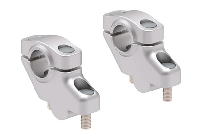 HANDLEBAR RISER - 30mm UP & 21mm BACK (4240-V3021) Silver - Hepco Becker - 4240-V3021-30-21-SL
