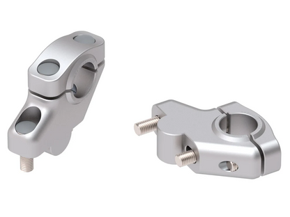 HANDLEBAR RISER - 30mm UP & 21mm BACK (4240-V3021) Silver - Hepco Becker - 4240-V3021-30-21-SL