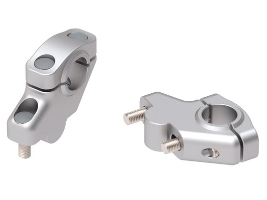 HANDLEBAR RISER - 30mm UP & 21mm BACK (4240-V3021) Silver - Hepco Becker - 4240-V3021-30-21-SL