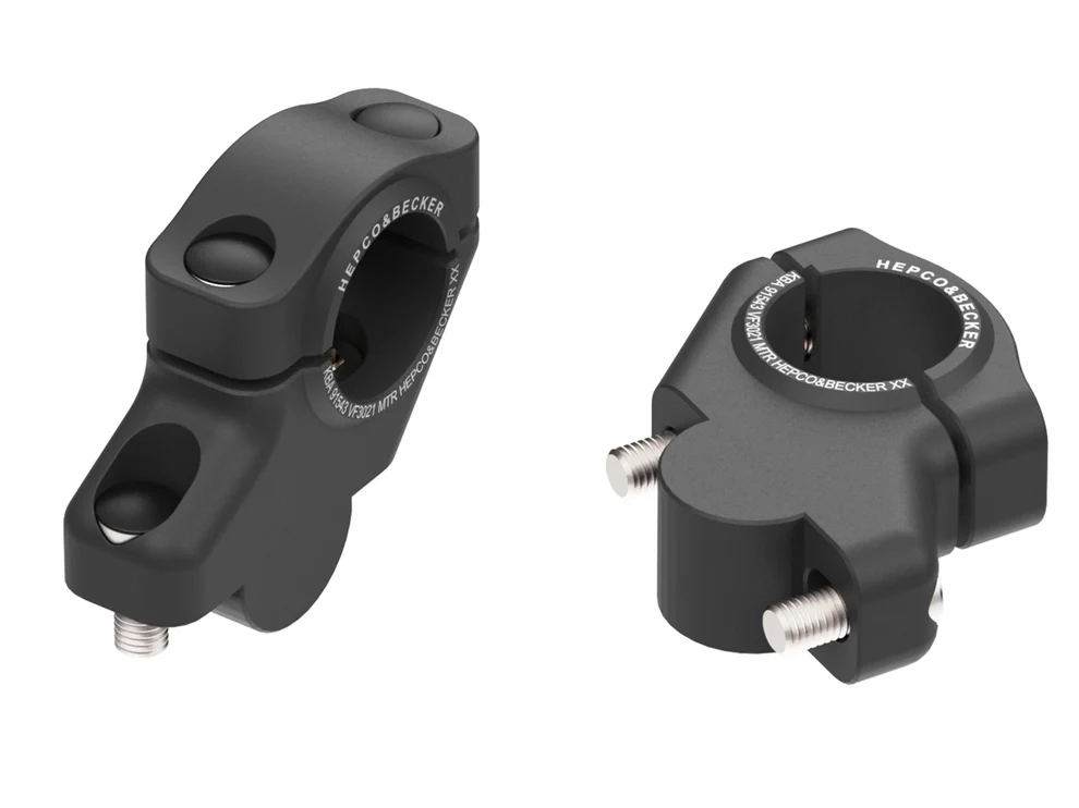 HANDLEBAR RISER - 30mm UP & 21mm PULL (4240-VF3021) Black - Hepco Becker - 4240-VF3021-30-21-BL