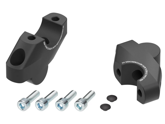 HANDLEBAR RISER - 30mm UP & 21mm PULL (4245-ZV3021C) Black - Hepco Becker - 4245-ZV3021C-30-21-BL