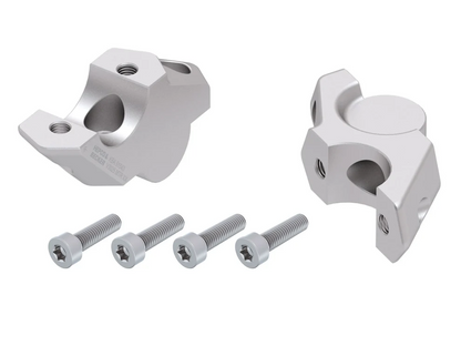 HANDLEBAR RISER - 30mm UP & 25mm BACK (4245-V3025-30-25) Silver - Hepco Becker - 4245-V3025-30-25-SL