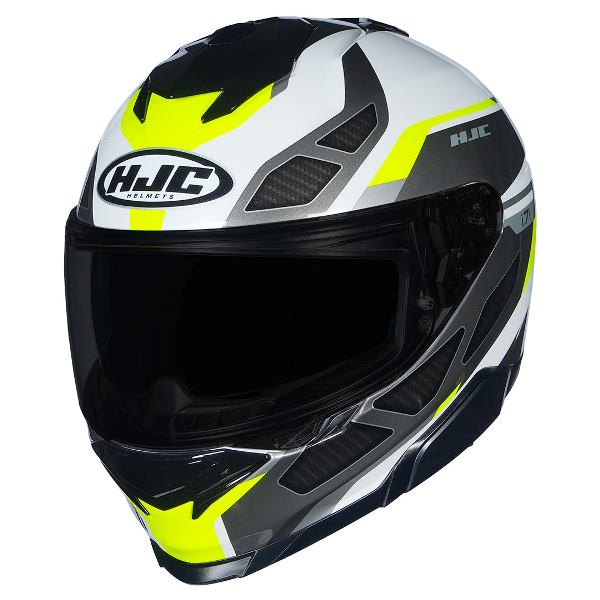 HJC I71 Zest Helmet (Black White & Fluorescent Green)