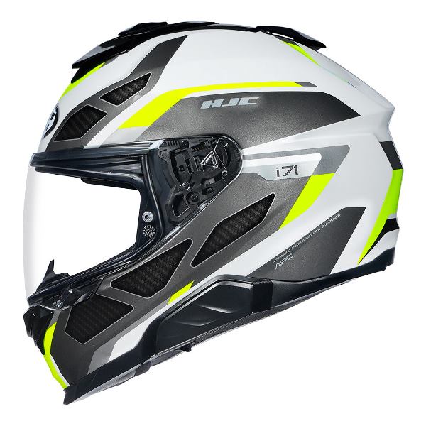 HJC I71 Zest Helmet (Black White & Fluorescent Green)