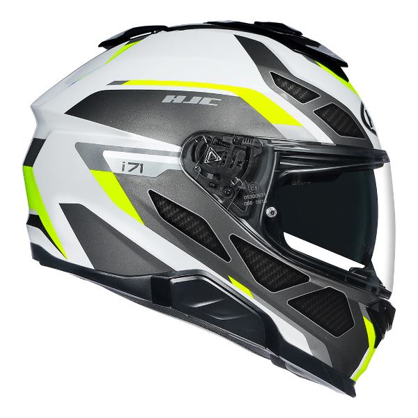 HJC I71 Zest Helmet (Black White & Fluorescent Green)