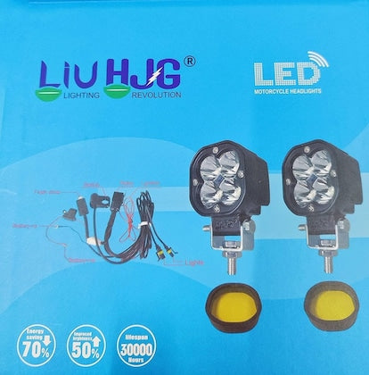 HJG 4 LED 40W fog lamp with Wiring Harness, Switch and Filter - Riders Junction