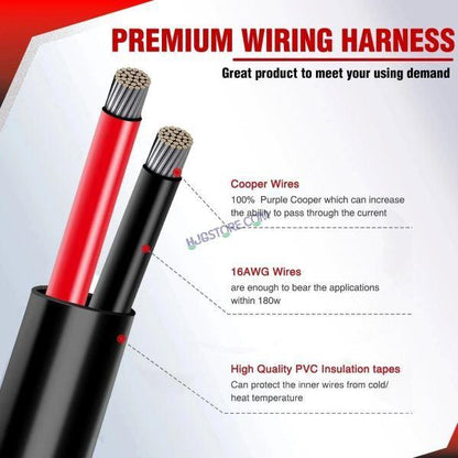 HJG Wiring Harness Kit with Flash Mode and Canbus-Foglight Wiring Harness Kit (2 Colour, 3 Wire with Flashing Mode, Genuine HJG)