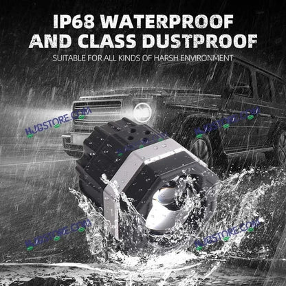 HJG 125 P49 Original Fog Light Hexagon Dual Lens 120W Foglight New Model with Power Adaptor Foglight Ultra Wide Dual Intensity LED Driving Fog Lights White/Yellow (2*60W = 120W Total) Universal For All Cars & Bikes