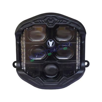 HJG GodsEye 5 Lens Original 120W LED Off-Road Driving Light – 7 Inch White & Red Dual Color Spot & Fog Lamp for Bike, Car, SUV, Jeep, Mahindra Thar & Truck – Pack of 1