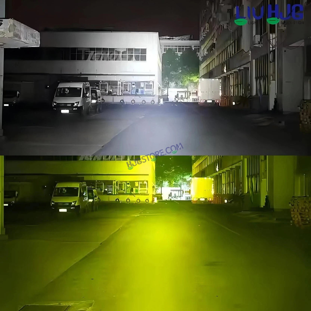 HJG Laser Cannon 80W LED Projector Fog Light – 500M Laser Focus High Beam & 300M Low Beam, Ultra Wide Dual Intensity White/Yellow Driving Fog Lamp, Universal Fit for All Cars & Bikes – Pack of 2