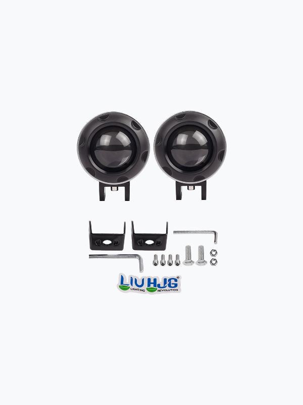 HJG Single LED Grey Round Lense Fog Light Pair 40W-FOG13748