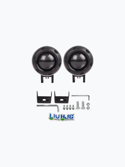 HJG Single LED Grey Round Lense Fog Light Pair 40W-FOG13748