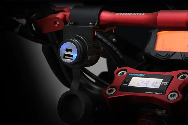 Handlebar Mounted 36W PD USB-C + QC 3.0 (Plastic) - Cliff Top