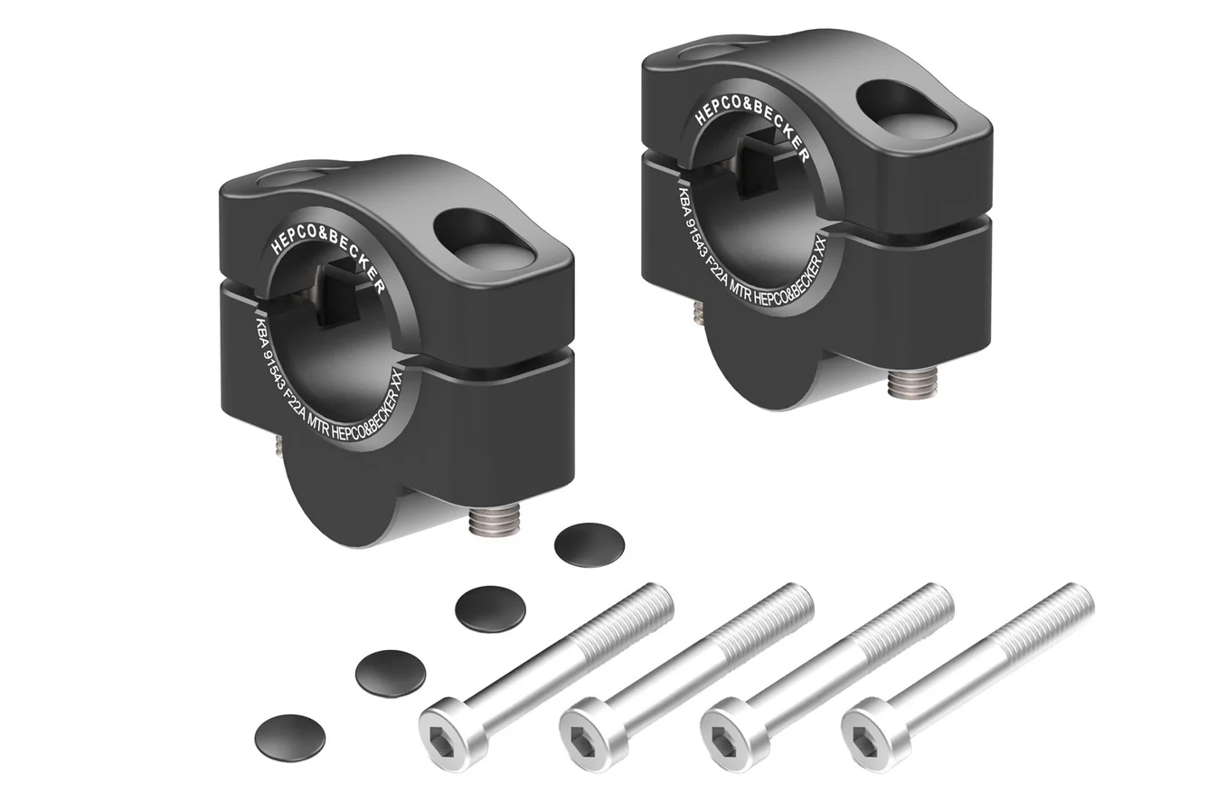 Handlebar Riser - 20mm Up (4230-F22AS)  Black- Hepco Becker - 4230-F22AS-20-0-BL