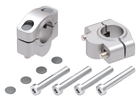 Handlebar Riser - 20mm Up (4230-F22AS)  Silver - Hepco Becker - 4230-F22AS-20-0-SL