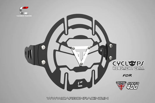 CYCLOPS Headlight Protector / Headlight Grill for Triumph Speed 400 - Aluminium - Carbon Racing