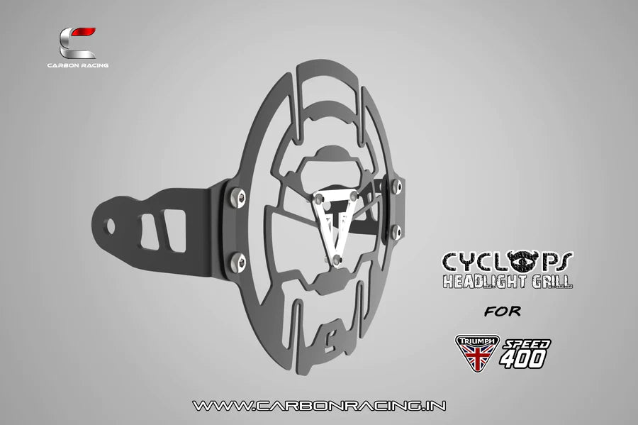CYCLOPS Headlight Protector / Headlight Grill for Triumph Speed 400 - Aluminium - Carbon Racing