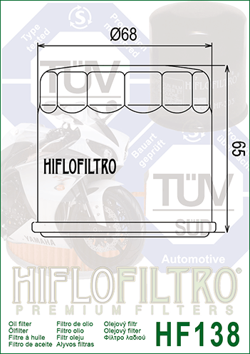 HiFlo Oil Filter 138 Standard (HF138)