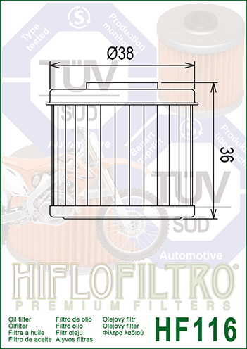 HiFlo Oil Filter 116 (HF116)