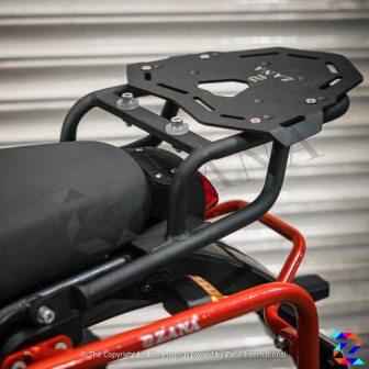 Himalayan(2016-2021) Matt Black Top Rack with Aluminum Plate Compatible with Pillion Backrest T-2 - ZANA, ZI-8039