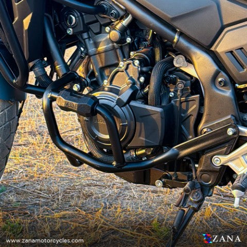 ZANA Upper Fairing Guard and Lower Engine Guard Combo For Honda NX500 ( With Slider ,Black , Mild Steel ) ZI-8467 + ZI-8468 - Riders Junction