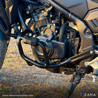 ZANA Upper Fairing Guard and Lower Engine Guard Combo For Honda NX500 ( With Slider ,Black , Mild Steel ) ZI-8467 + ZI-8468 - Riders Junction