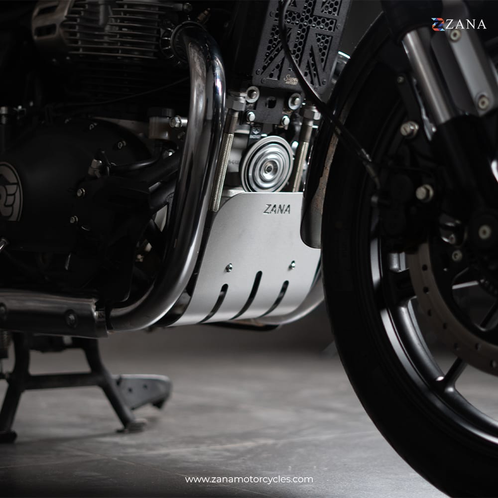 Bash Plate Black For Super Meteor 650 - Silver - ZI-8289 - Riders Junction