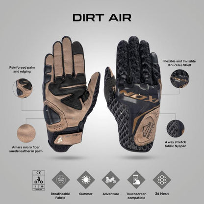 IXON Dirt Air Gloves - Black/Sand