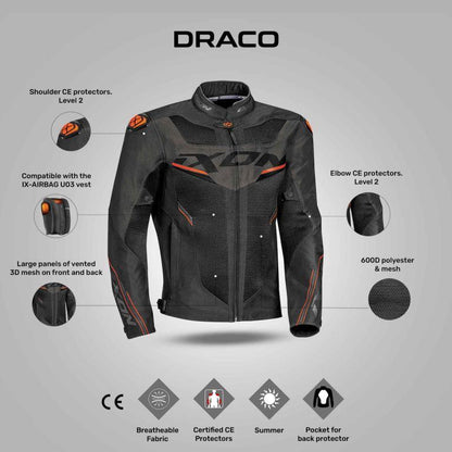 IXON Draco Jacket - BlackAnthraciteOrange