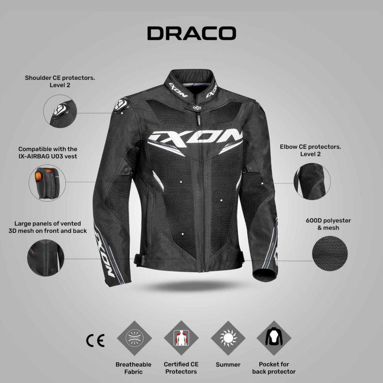 IXON Draco Jacket - Black/White