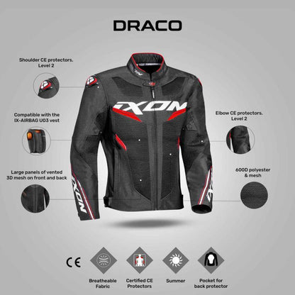 IXON Draco Jacket - BlackWhiteRed