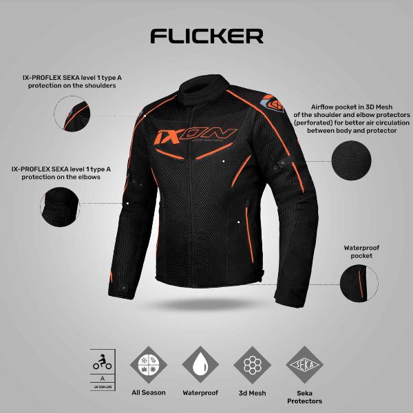 IXON Flicker Jacket - BlackOrange