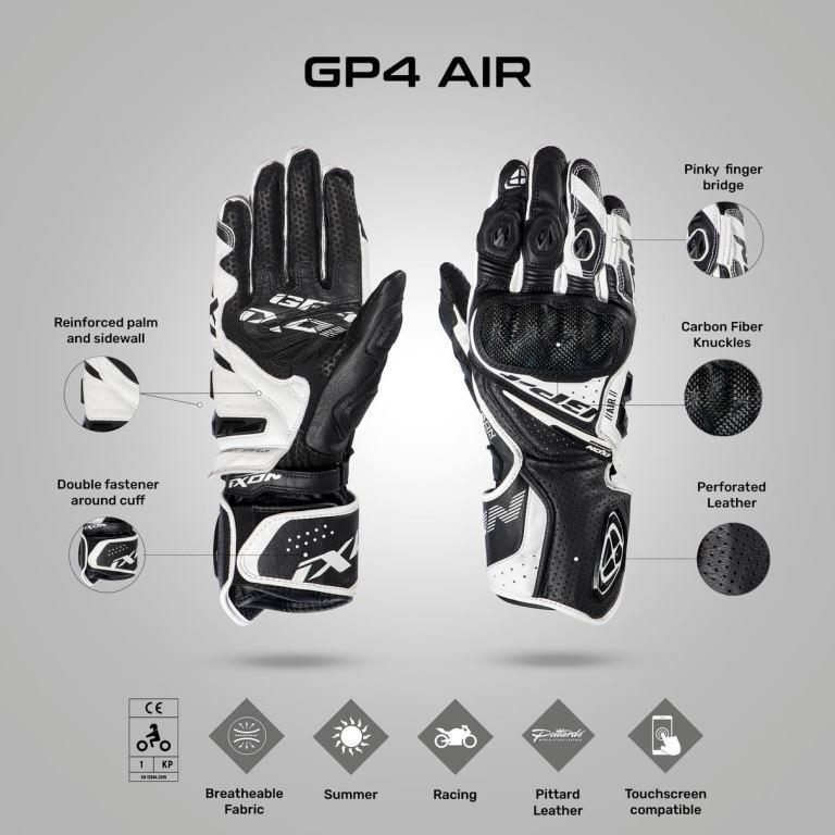 IXON GP4 AIR Gloves - Black/White