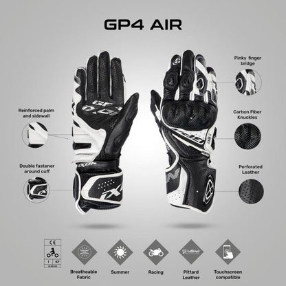 IXON GP4 AIR Gloves - Black/White