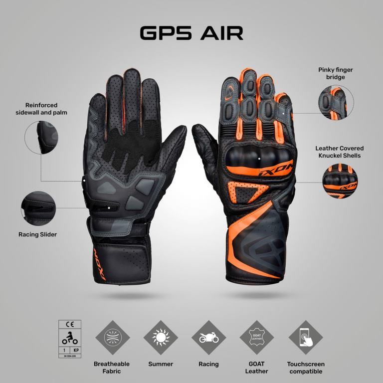 IXON GP5 AIR Gloves - Black/Anthracite/Orange