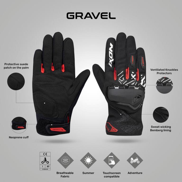 IXON Gravel Gloves - Black/Red